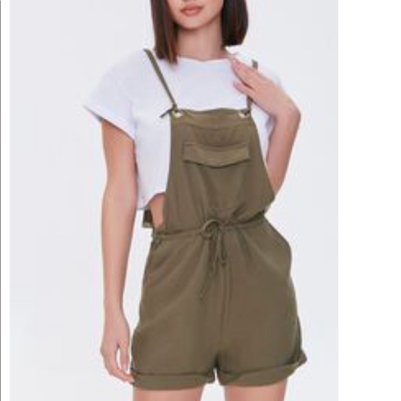 Khaki Green Overall Romper - Picture 4 of 4